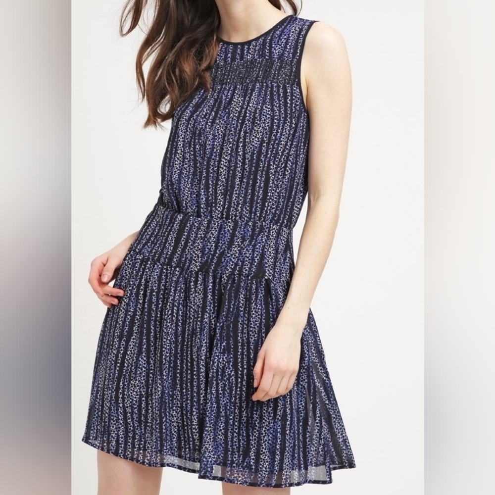 MICHAEL Michael Kors Blue and White Patterned Mini Dress